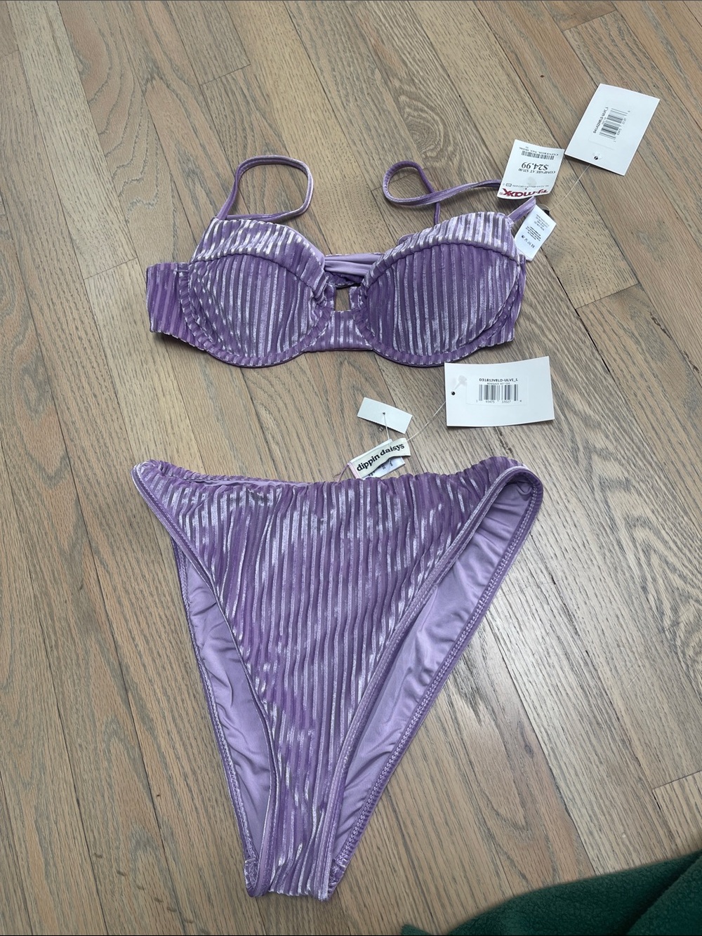 Dippin' Daisy's Lavender Ribbed Two-Piece Bikini